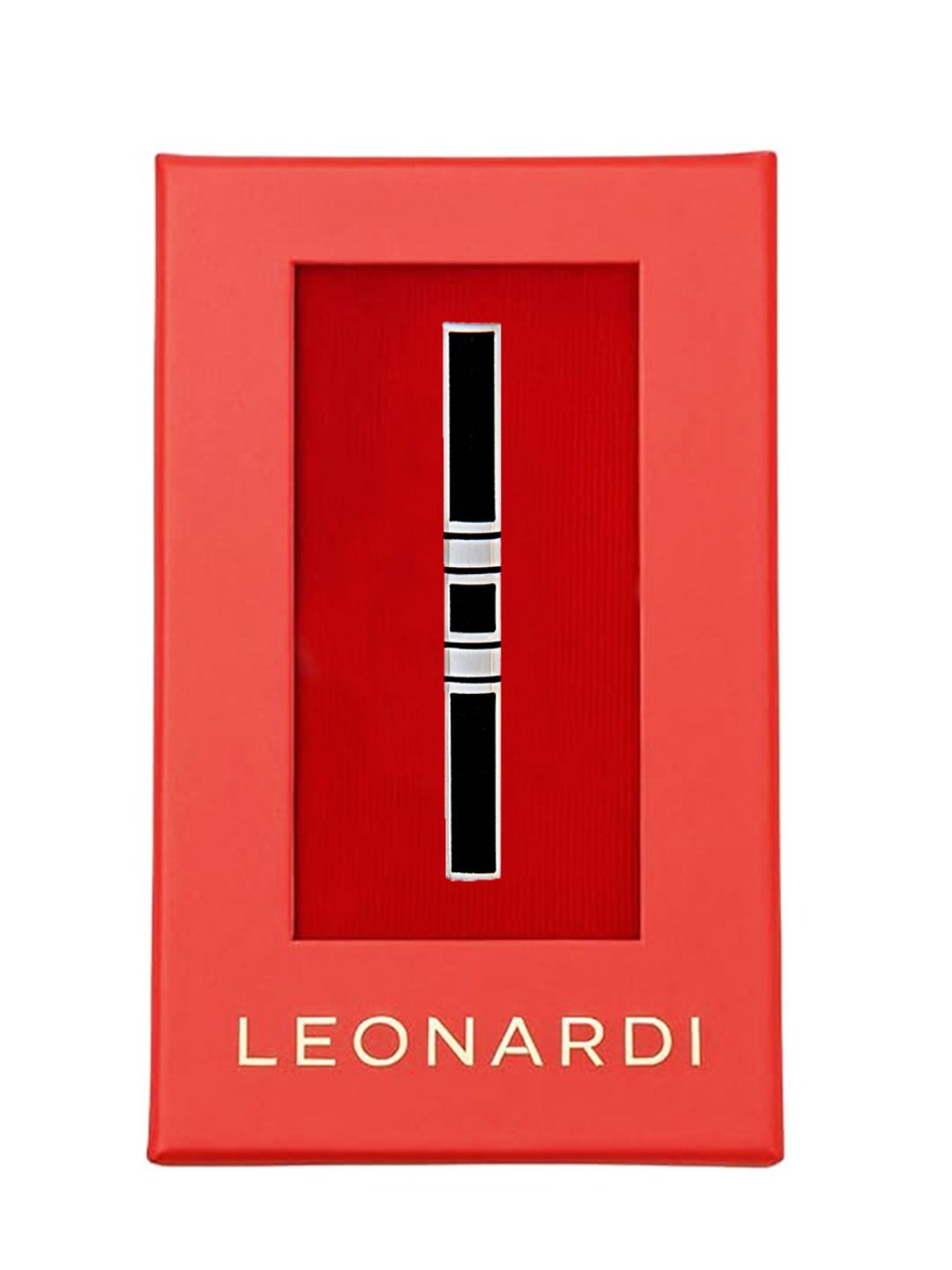 Silver Tie Pin with Black Panel Design