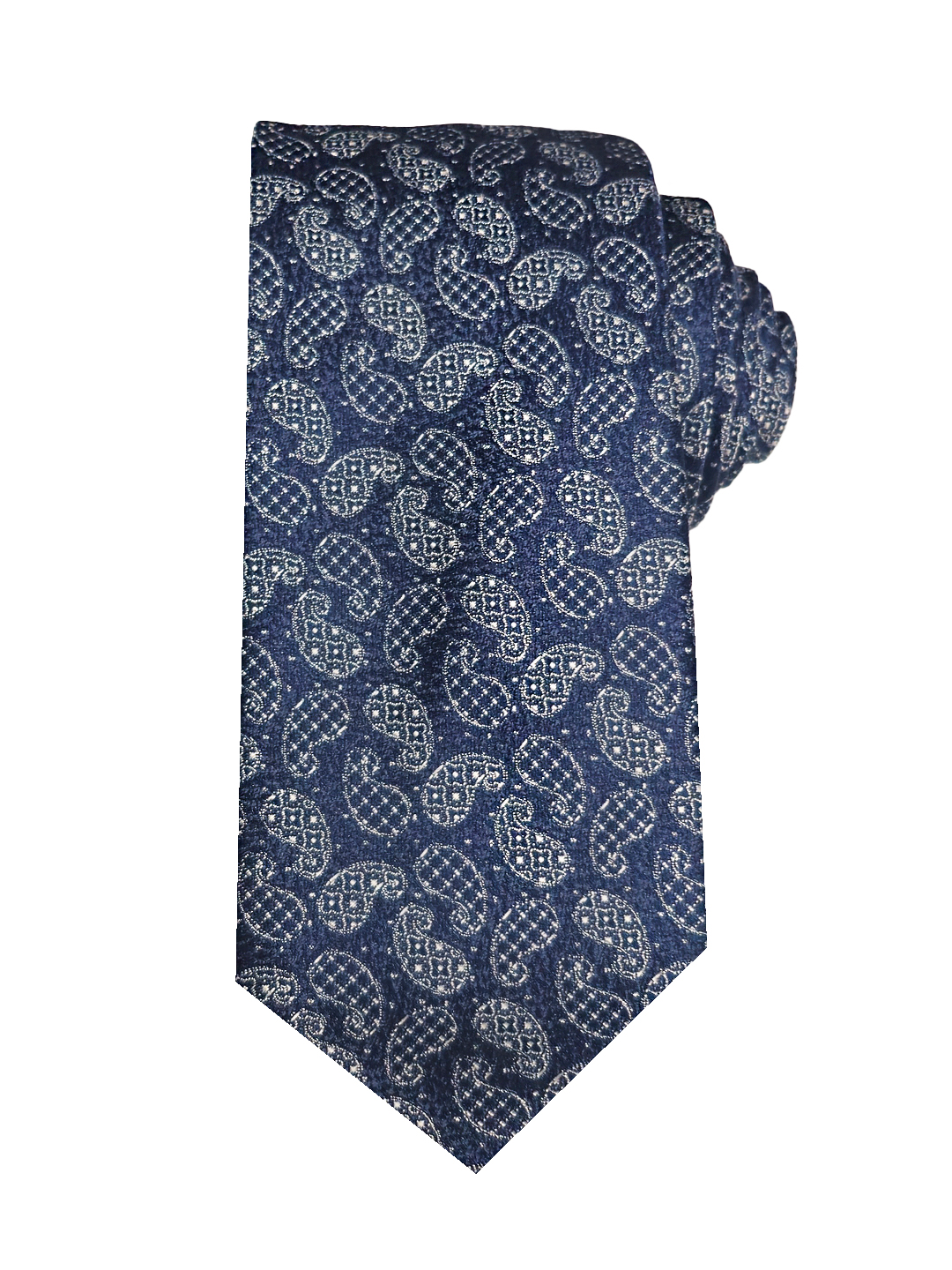Navy Blue Paisley Jacquard Tie