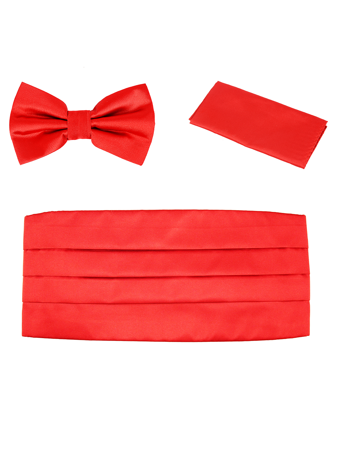 Red Satin Bow Tie and Cummerbund Set