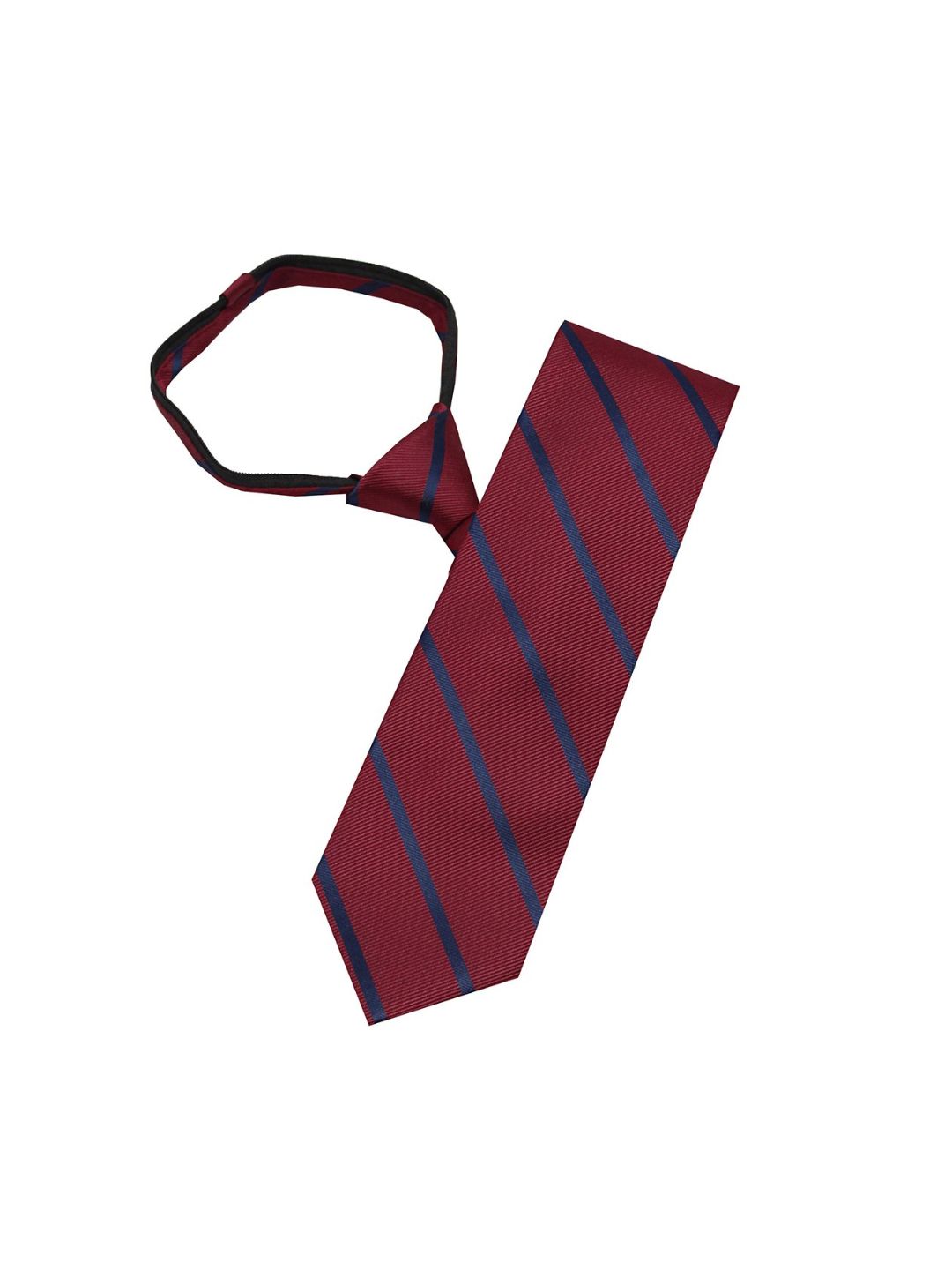 Burgundy Stripe Zipper Tie